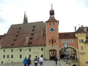 Scene from the Altstadt, a UNESCO World Heritage Site in Regensburg, Germany