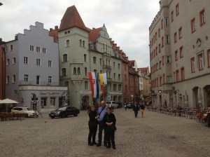 Rhonda, Allen, & Kathy in Old Town Regensburg, Germany, a UNESCO World Heritage site