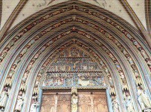 Cathedral door in Freiburg, Germany