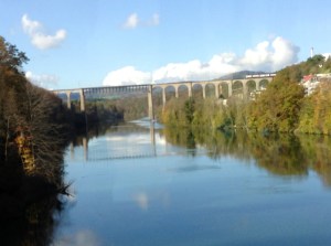Crossing the Rhine River in Switzerland