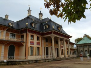 One wing of Pillnitz Castle on the central courtyard
