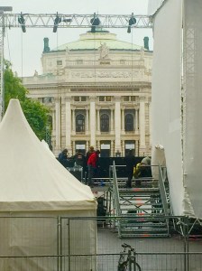 The Burg Theatre in Vienna, Austria, where an outdoor festival is being set up