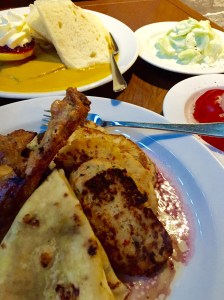 The delicious traditional Slovakian meal we enjoyed