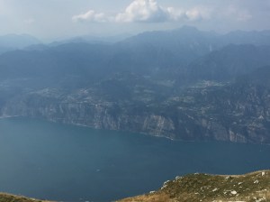 From atop Mount Baldo overlooking Lake Garda in Italy
