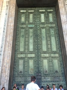 The door at St. Paul's Basilica commissioned by Julius Caesar over 2,000 years ago