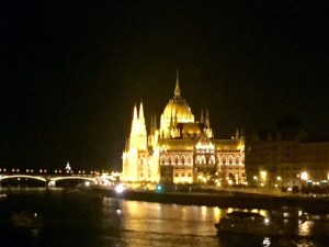 The same view of Budapest by night