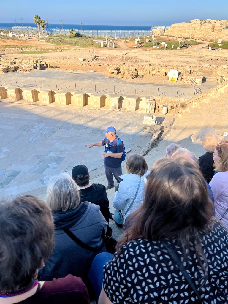 Ori is teaching us at Caesarea Maritima