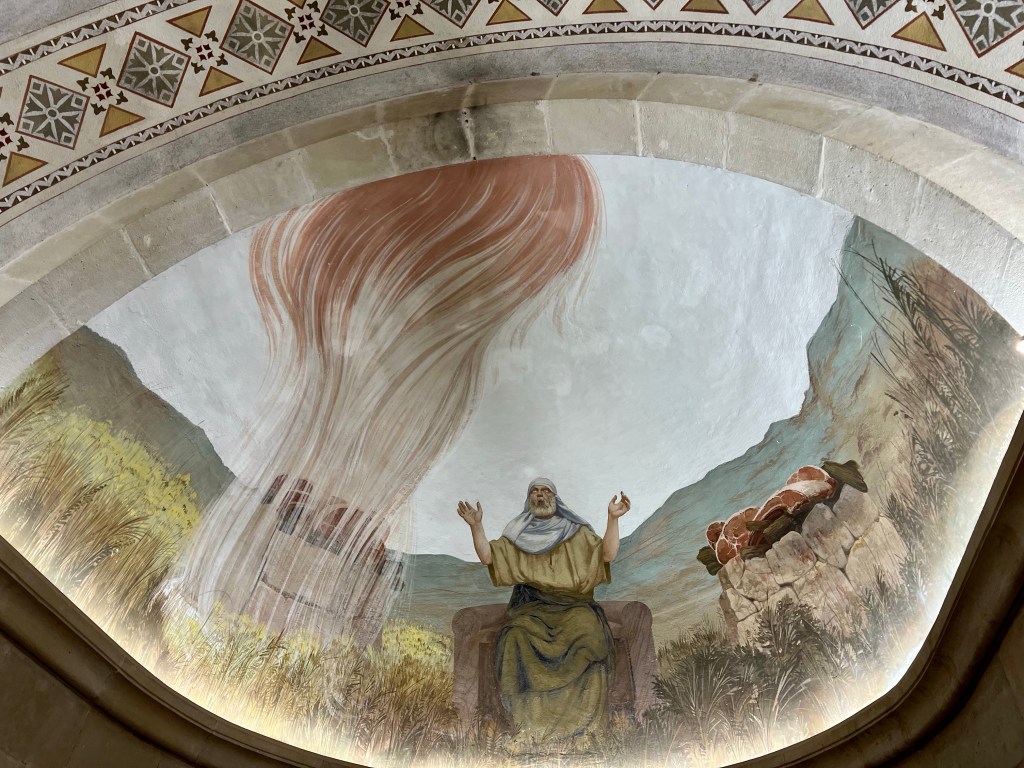 A ceiling scene of Elijah in the Church of the Transfiguration