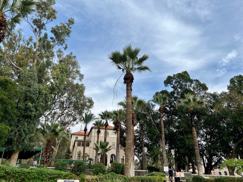 Gardens on the Mount of the Beatitudes where Jesus preached the Sermon on the Mount