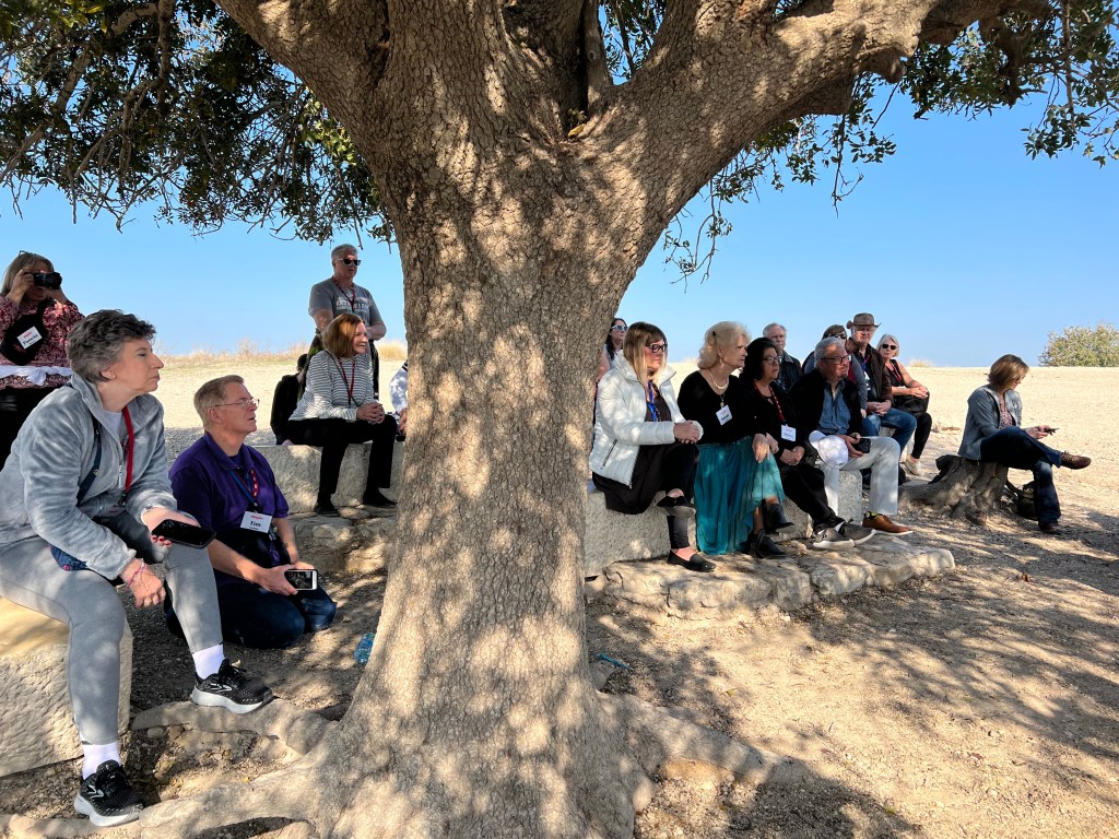 Our group viewing the site of the battle of David & Goliath